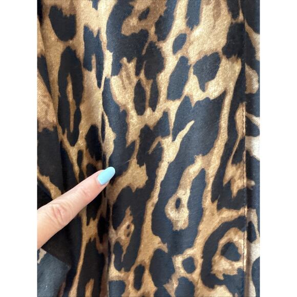 Riah Fashion Womens OS Boho Chic Leopard Black Trim Kimono Resort Beach Travel - Picture 3 of 7